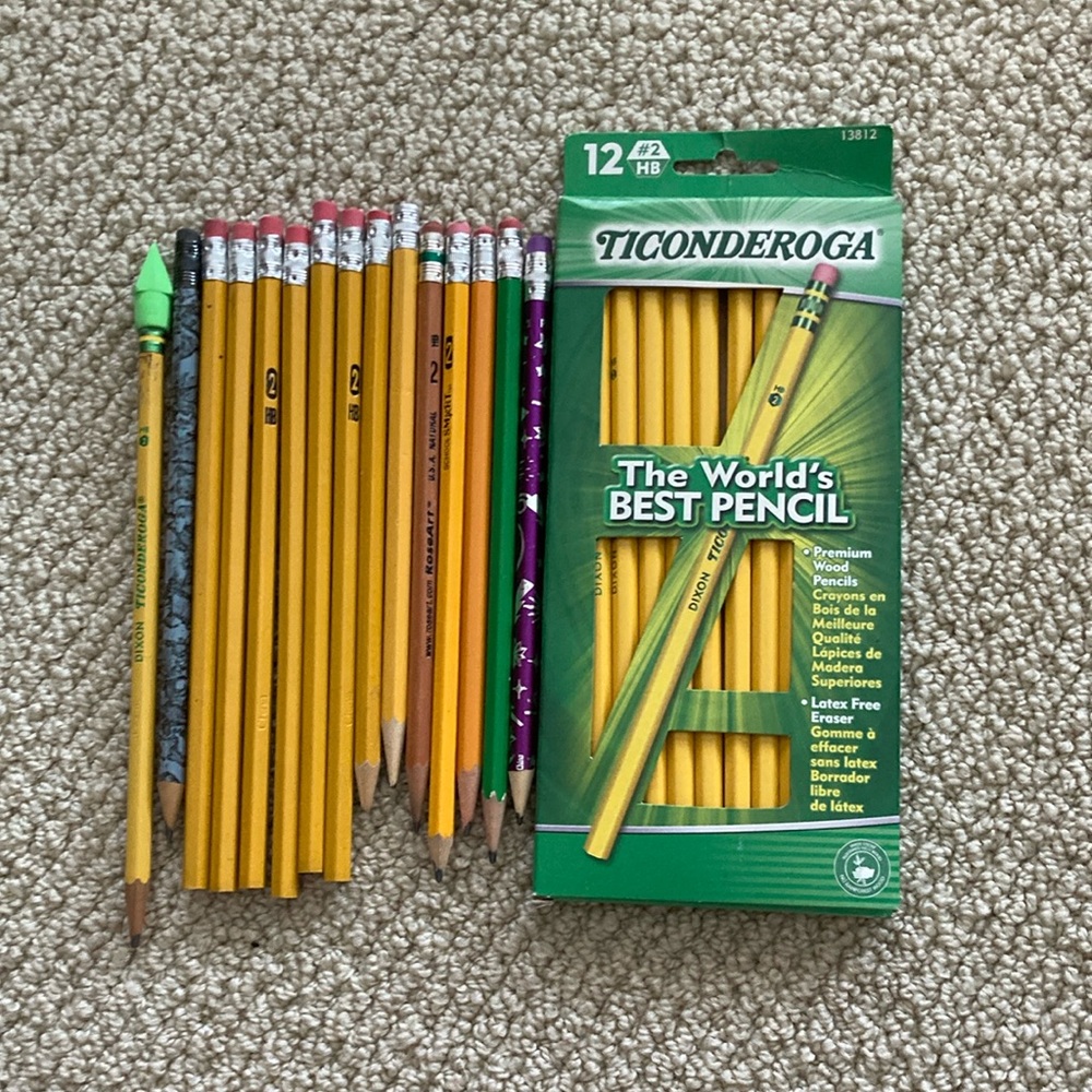 Ticonderoga Yellow Pencils - Pack of 12 Brand New Huge Bundle of #2 Pencils
